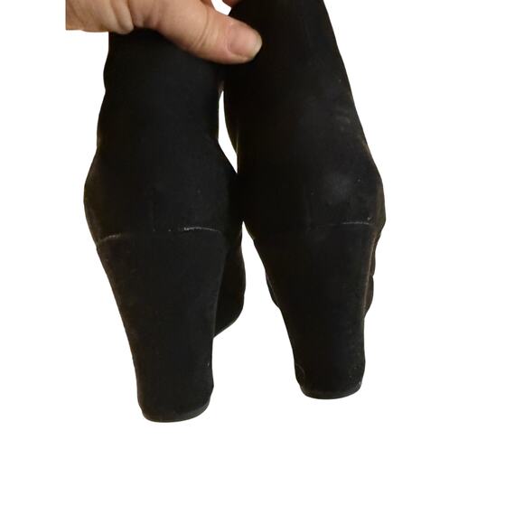 Report Black Suede Wedge Booties Women's Size 9 Fringe Tassel Ties - Picture 5 of 13